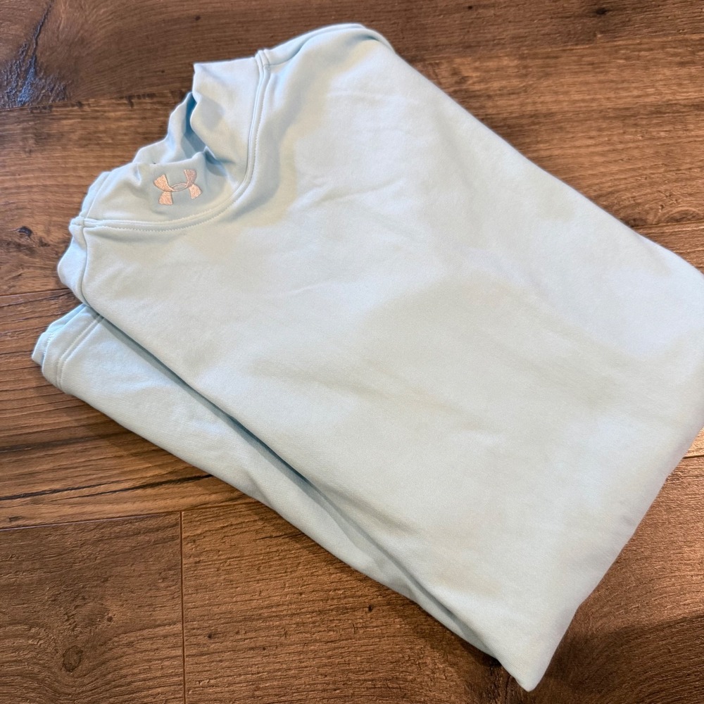 Under Armour ColdGear Mock Neck Base Layer Top Light Blue XL Long Sleeve